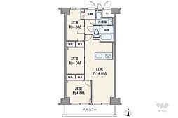 尾久橋スカイハイツ 3LDKの間取図画像