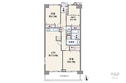 東急ドエルアルス千住 2SLDKの間取図画像