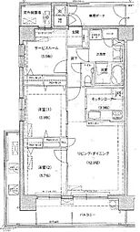 アクエス武蔵藤沢 2SLDKの間取図画像