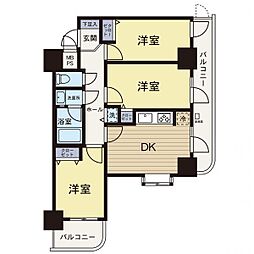 ライオンズプラザ所沢 3DKの間取図画像