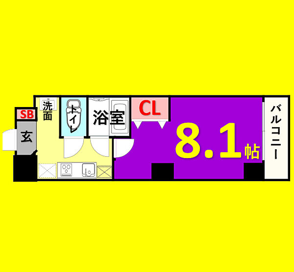 ベル黒川 603｜愛知県名古屋市北区田幡2丁目(賃貸マンション1K・6階・24.95㎡)の写真 その2