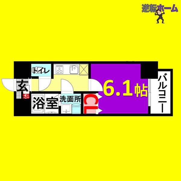 スカイホース ｜愛知県名古屋市北区田幡2丁目(賃貸マンション1K・3階・24.96㎡)の写真 その2