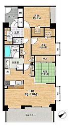 コスモ南鳩ヶ谷センターコート 3LDKの間取図画像