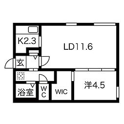 ART PARK II(アートパーク II) 4階1LDKの間取り