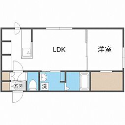 Aster月寒西II 4階1LDKの間取り