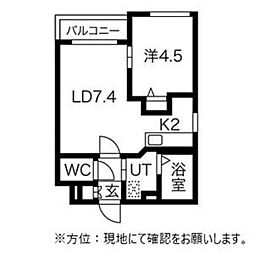 Sea Avenir(シーアヴニール) 4階1LDKの間取り