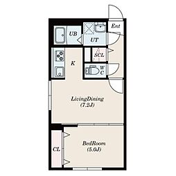 ルミナス山鼻 3階1LDKの間取り