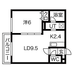 l’endroit (ランドロワ) 4階1LDKの間取り