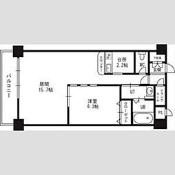 KKS羊ケ丘 1LDKの間取図画像