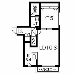 クラリス東札幌2 1LDKの間取図画像