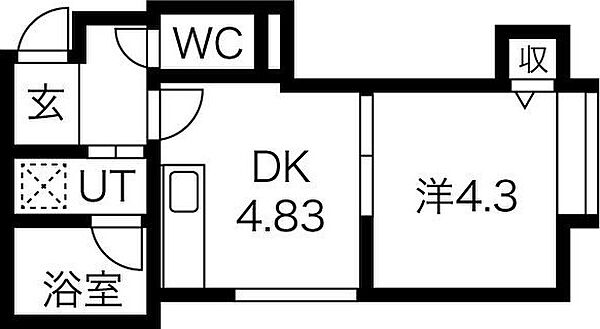 北海道札幌市白石区東札幌六条5丁目(賃貸アパート1DK・2階・22.68㎡)の写真 その2