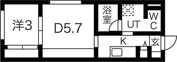 北海道札幌市白石区南郷通14丁目北(賃貸マンション1DK・3階・26.80㎡)の写真 その2