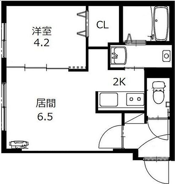 北海道札幌市白石区菊水六条1丁目(賃貸マンション1LDK・4階・31.10㎡)の写真 その2