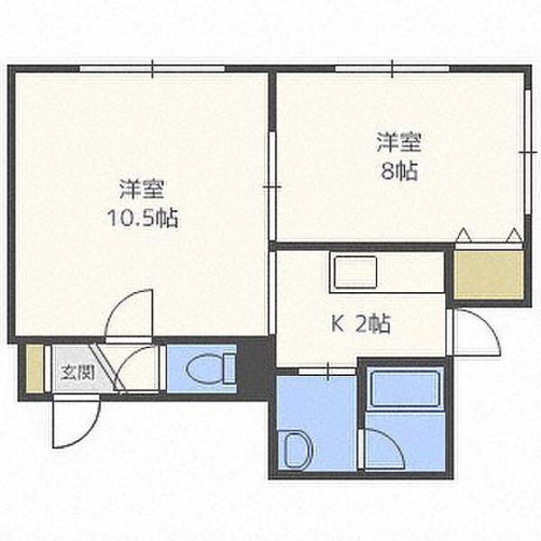 北海道札幌市白石区菊水上町一条2丁目(賃貸マンション1LDK・4階・46.69㎡)の写真 その2