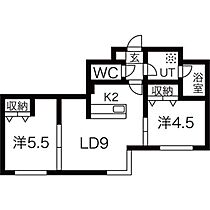 北海道札幌市白石区本通1丁目北（賃貸マンション2LDK・4階・45.20㎡） その2