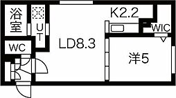 グランエリーナ南郷 5階1LDKの間取り