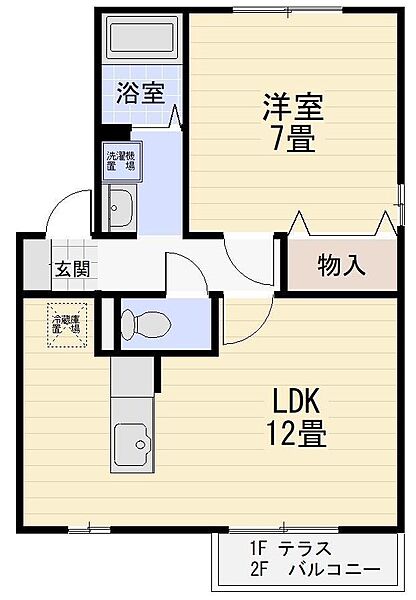 リンデンバウム　Ｄ 201｜鳥取県米子市西福原5丁目(賃貸アパート1LDK・2階・44.18㎡)の写真 その2