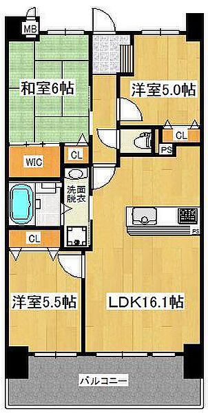 アルファスマート米原II 805｜鳥取県米子市米原4丁目(賃貸マンション3LDK・8階・67.78㎡)の写真 その2