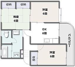 森住マンション 3DKの間取図画像