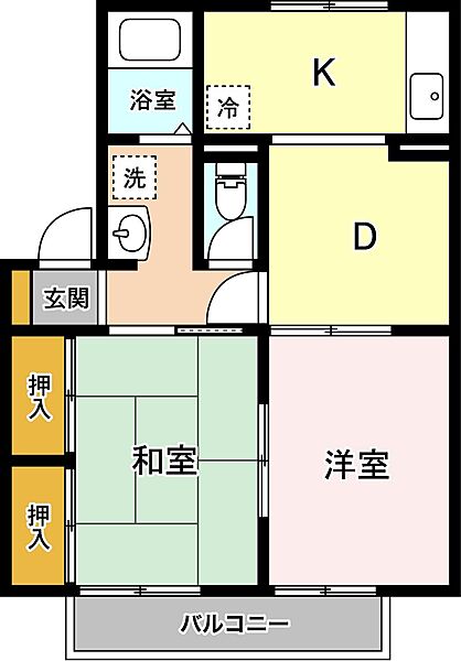 ツインコート安岡　Ｂ 201｜鳥取県米子市皆生温泉2丁目(賃貸アパート2DK・2階・47.90㎡)の写真 その2