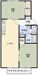 セジュールパル95C 2LDKの間取図画像
