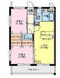 Lutoriine 1階2LDKの間取り