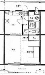 太豊マンション 2DKの間取図画像