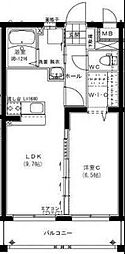 ラヴィドール 2階1LDKの間取り