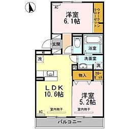 Sビレッジ 2階3LDKの間取り