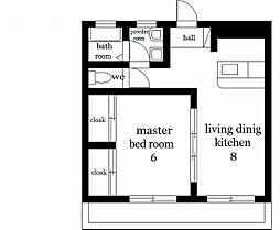 リージェントマンション 1LDKの間取図画像