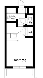'89グリーン・エミネンス2 ワンルームの間取図画像