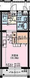 ソレアード権現 ワンルームの間取図画像