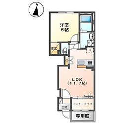 さくら 1LDKの間取図画像