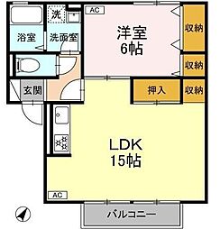 セジュールTOJIKI 1LDKの間取図画像