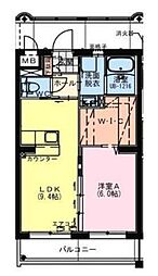 Vivido arcobaleno(ビビッド アルコバレーノ 1LDKの間取図画像