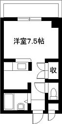 エレガンスメゾン6A ワンルームの間取図画像