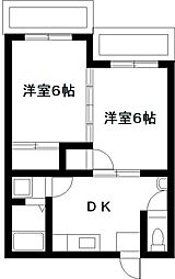 さくらコーポ 2DKの間取図画像