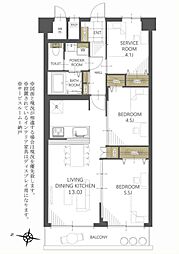 恒陽戸塚マンション 2SLDKの間取図画像