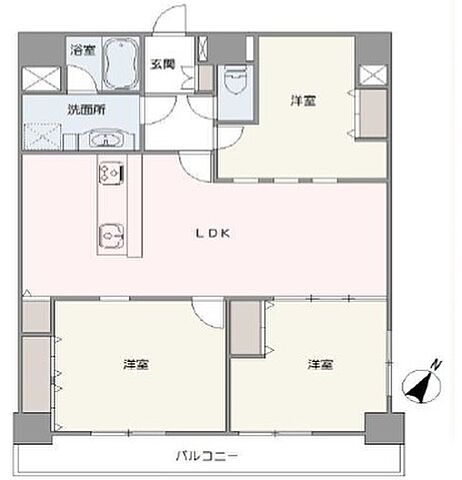 間取り ライオンズマンション川崎貝塚 6階/-