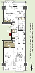 ニューシティ東戸塚パークヒルズJ棟 3LDKの間取図画像