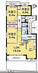 メガロン能見台3番館 3LDKの間取図画像