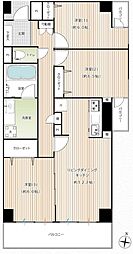 新本牧弐番館 3LDKの間取図画像