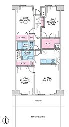 横浜パークタウンd棟 3LDKの間取図画像