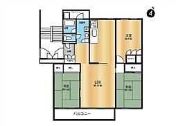 フローラ桂台2号棟 3LDKの間取図画像
