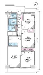藤沢長後スカイハイツ 3LDKの間取図画像