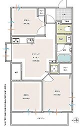 グランドールツルミ 3DKの間取図画像