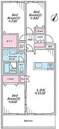 長津田パークハイツ 3LDKの間取図画像
