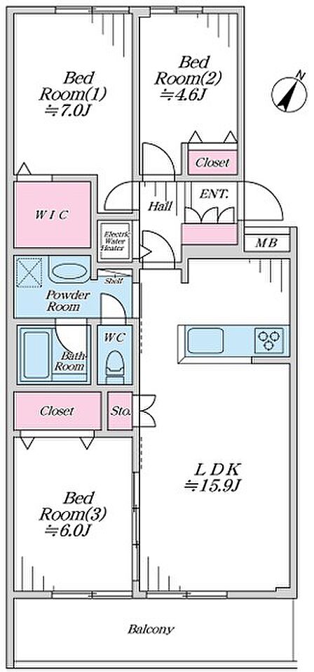 3LDK 間取り