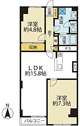 松見台ハイツ 2LDKの間取図画像