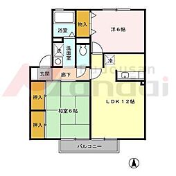 ウィルコート志比田 2LDKの間取図画像
